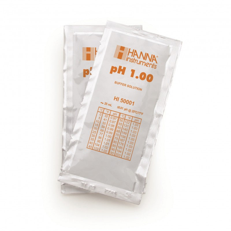 Hanna Instruments HI-50001-02 1.00 pH Technical Buffer Solution (±0.01 pH), 25 x 20ml sachets