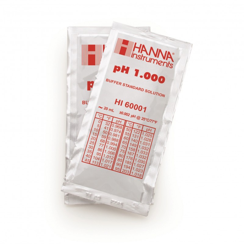 Hanna Instruments HI-60001-02 pH 1.000 Millesimal Buffer Solution, 25 x 20 mL sachets