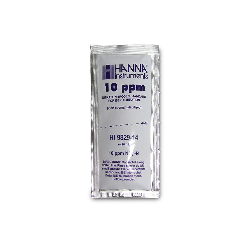 Hanna Instruments HI-9829-14 10 ppm standard sachet for HI 7609829-12 nitrate ISE, 20 mL