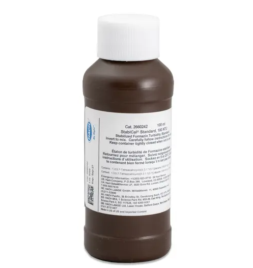 HACH Stablcal stabilised Formazine Turbidity Standard, 100 NTU, 100 mL