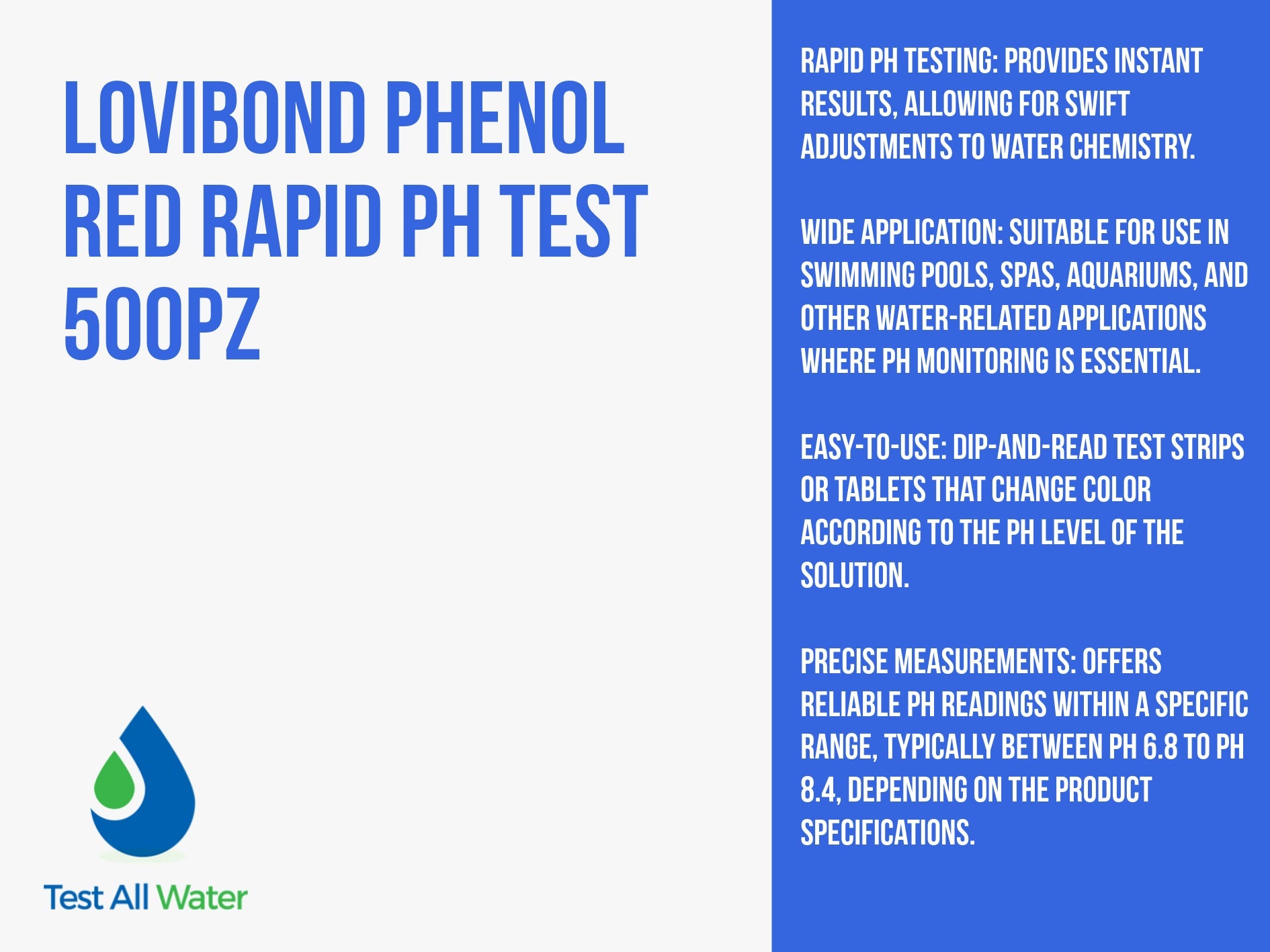 Lovibond - Phenol Red Rapid ph test - Clearance Item
