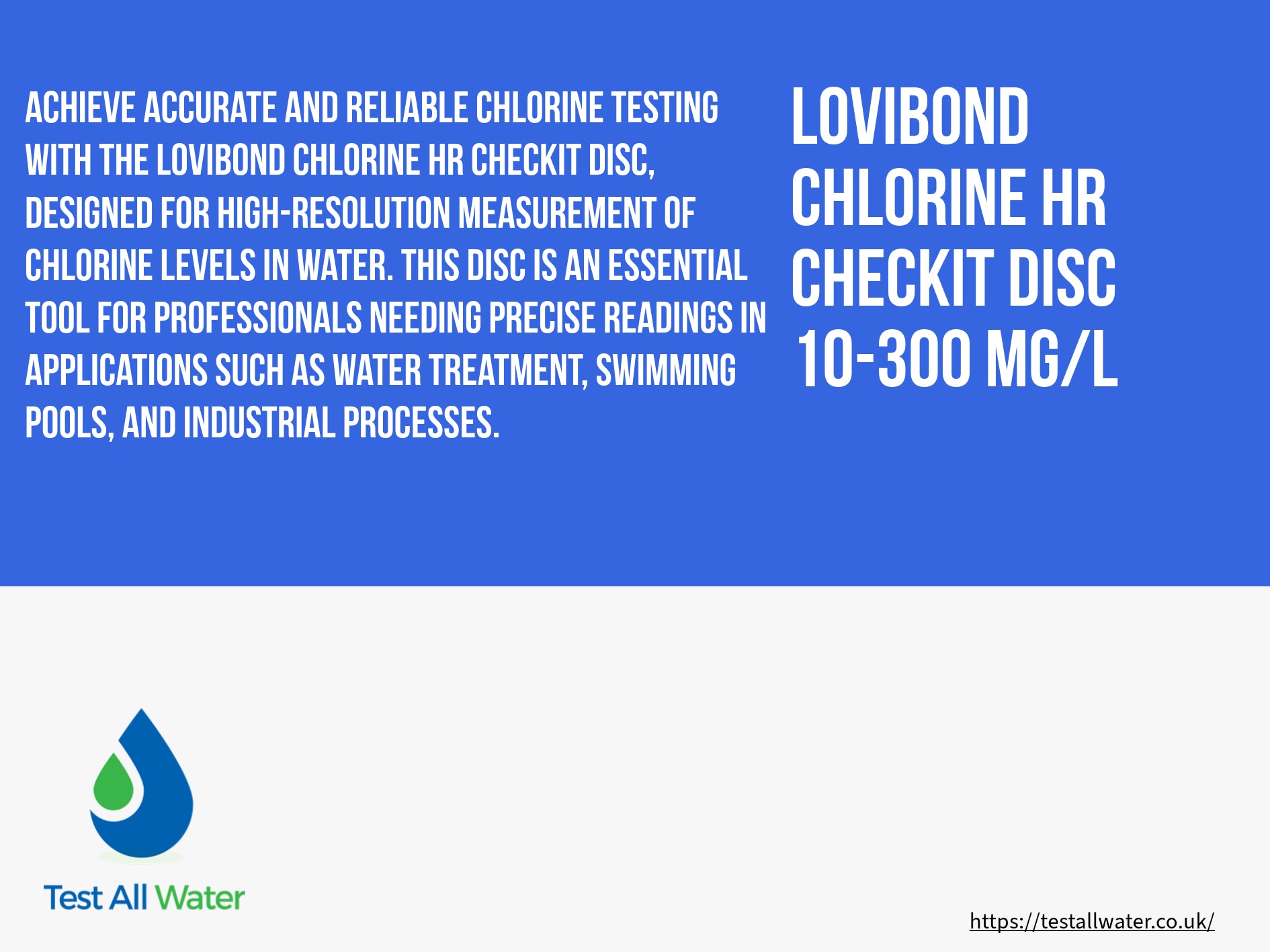 Lovibond Chlorine HR Checkit Disc 10-300 mg/l