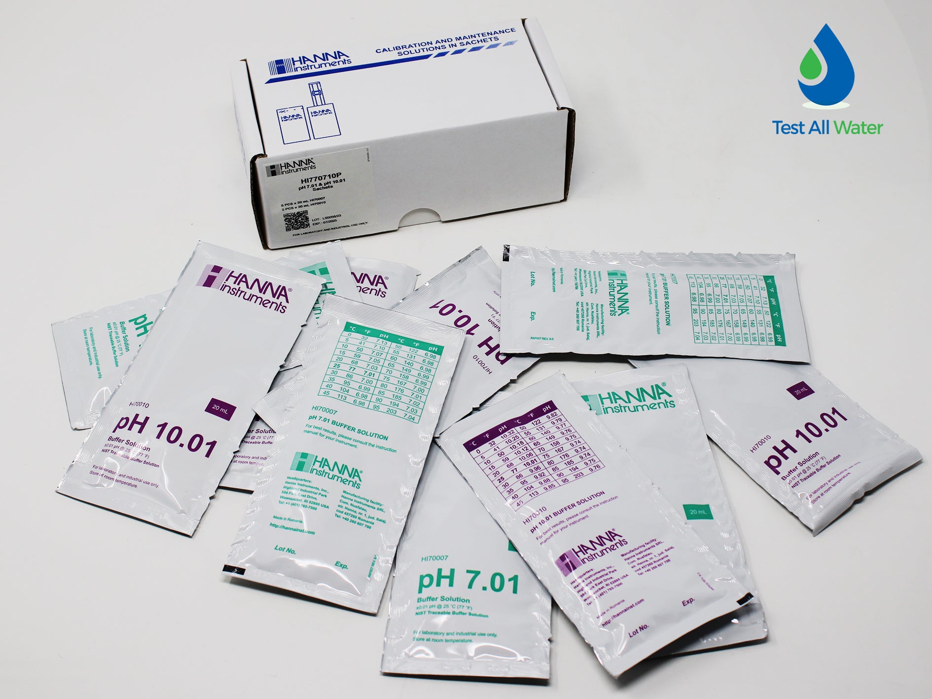 Hanna Instruments-770710P Combination Buffer Kit 10.01 & 7.01 pH 5 x 5 20ml Sachets