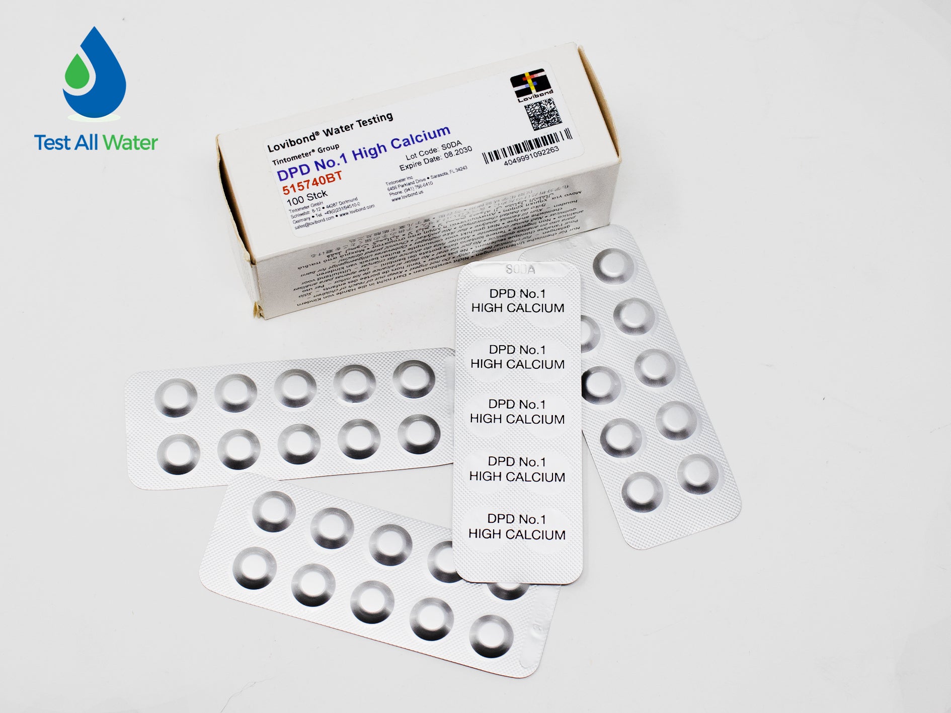 Lovibond DPD No 1 High Calcium Tablets. 100 Tablets