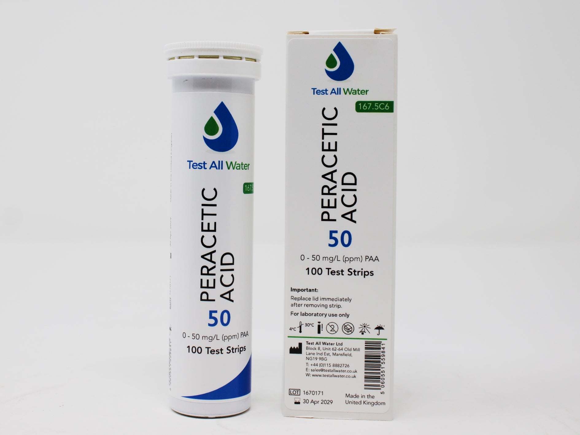 Peracetic Acid 0-50 Test Strips Test All Water