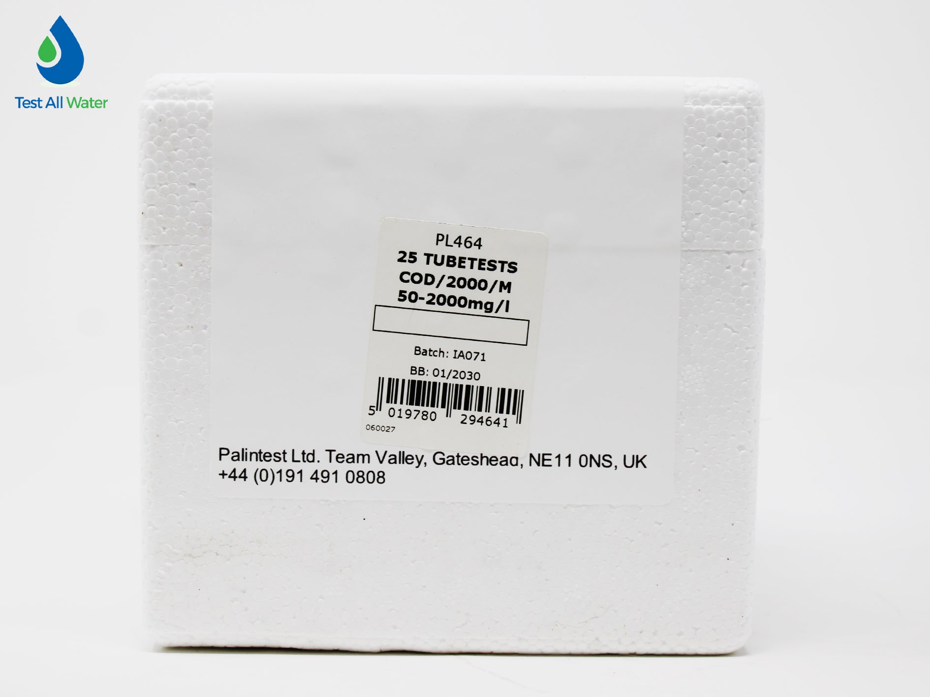 Palintest COD/2000/M 0-2000 mg/L O2 Tubetest