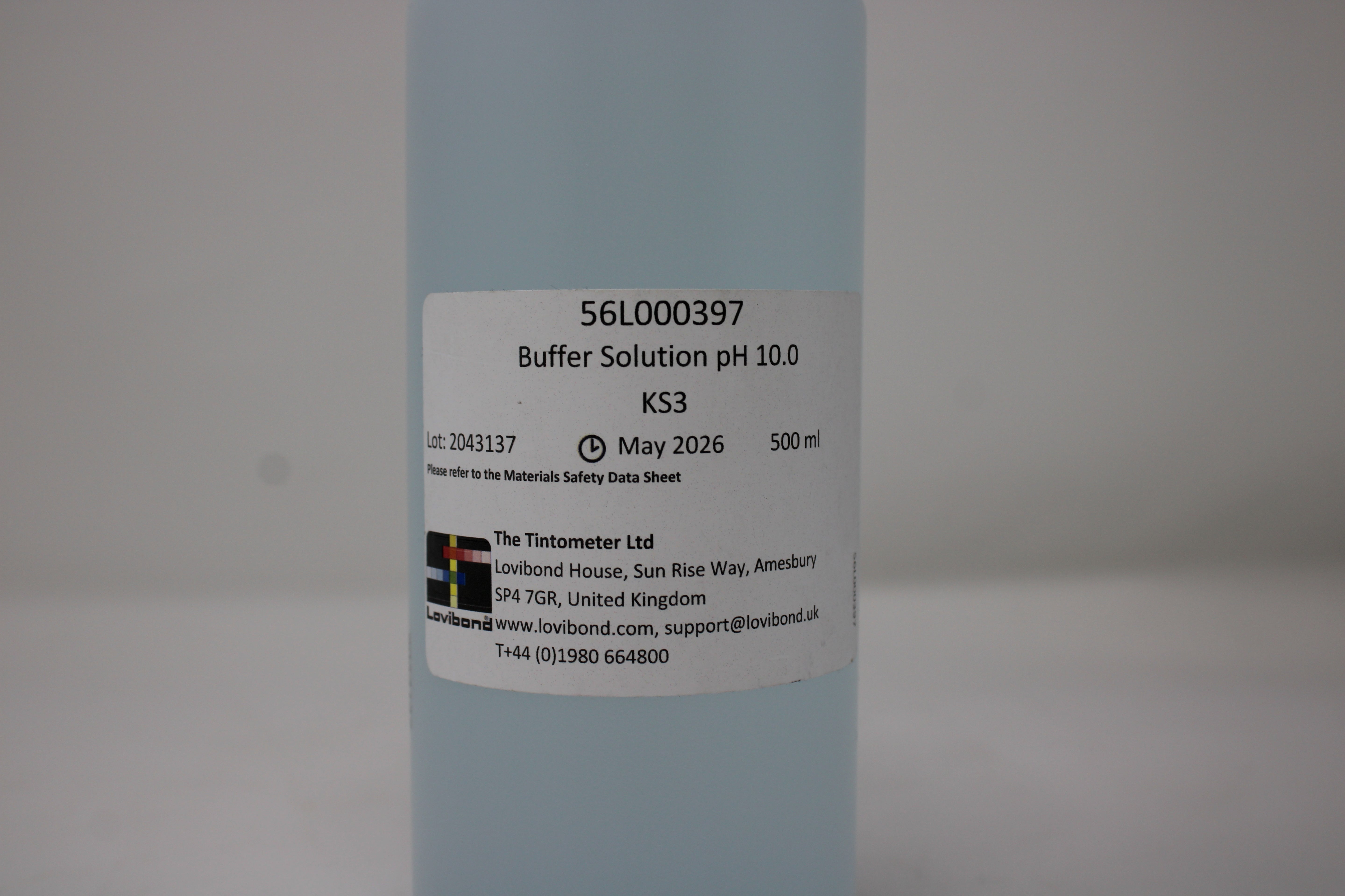 Lovibond pH Buffer Solution 10 500ml Expired 05/26