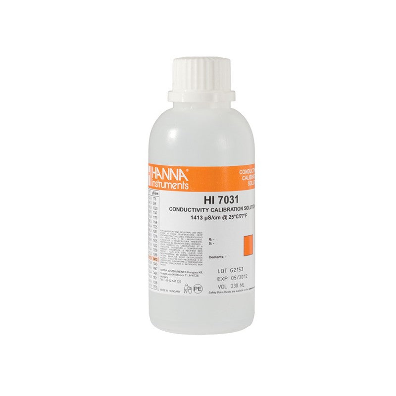 Hanna Instruments HI-7031M 1 413uS/cm Conductivity Solution, 230mL bottle