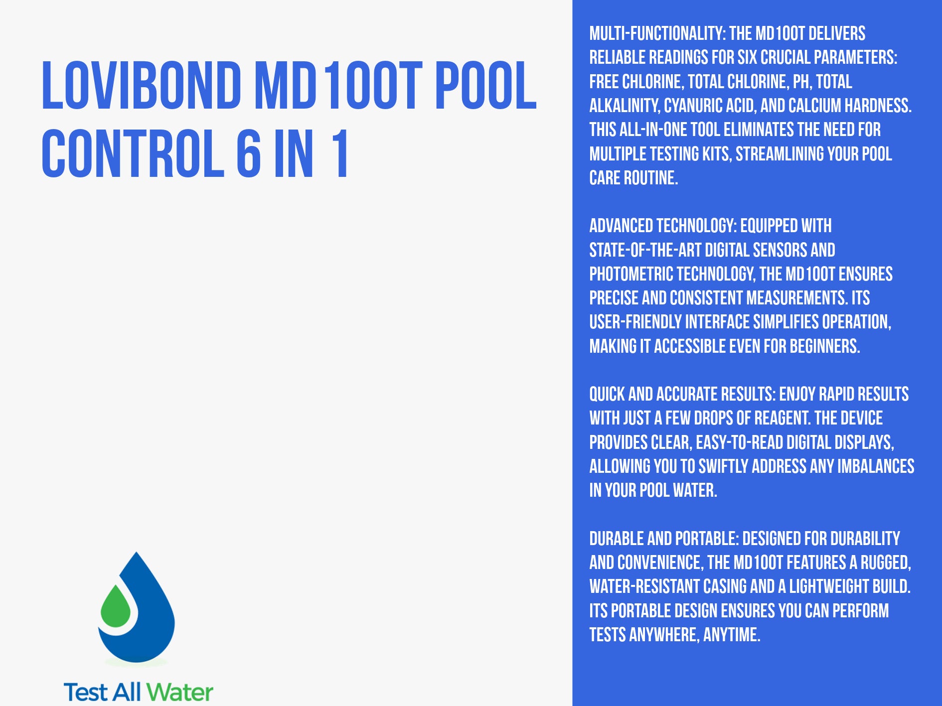 Lovibond MD100T Pool Control 6 in 1