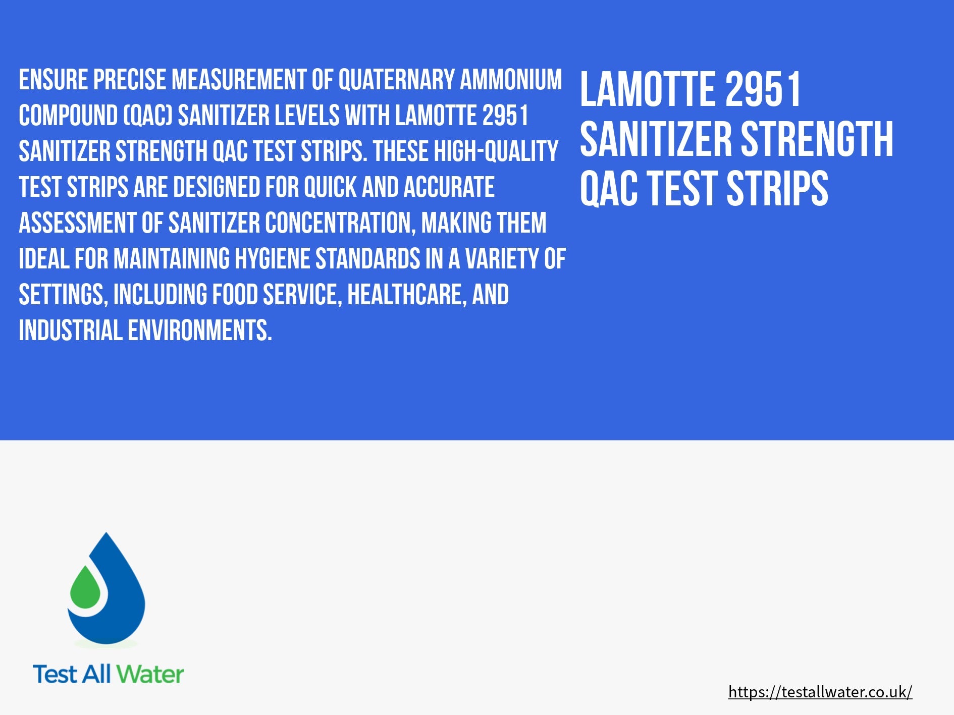 LaMotte QAC High Range Test Strips Expired 04/26