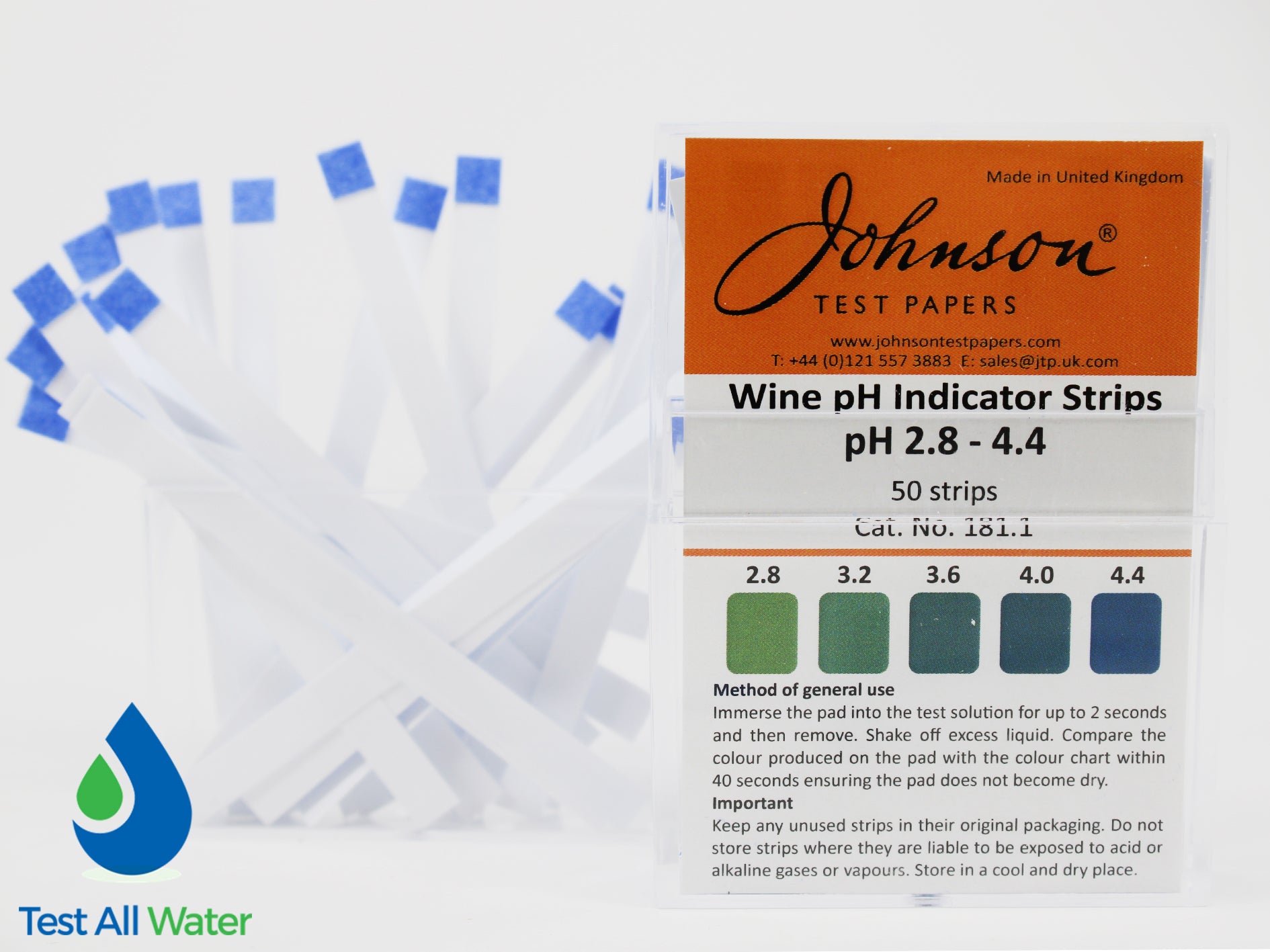 Johnson's Wine pH Indicator Strips (pH 2.8 - 4.4)
