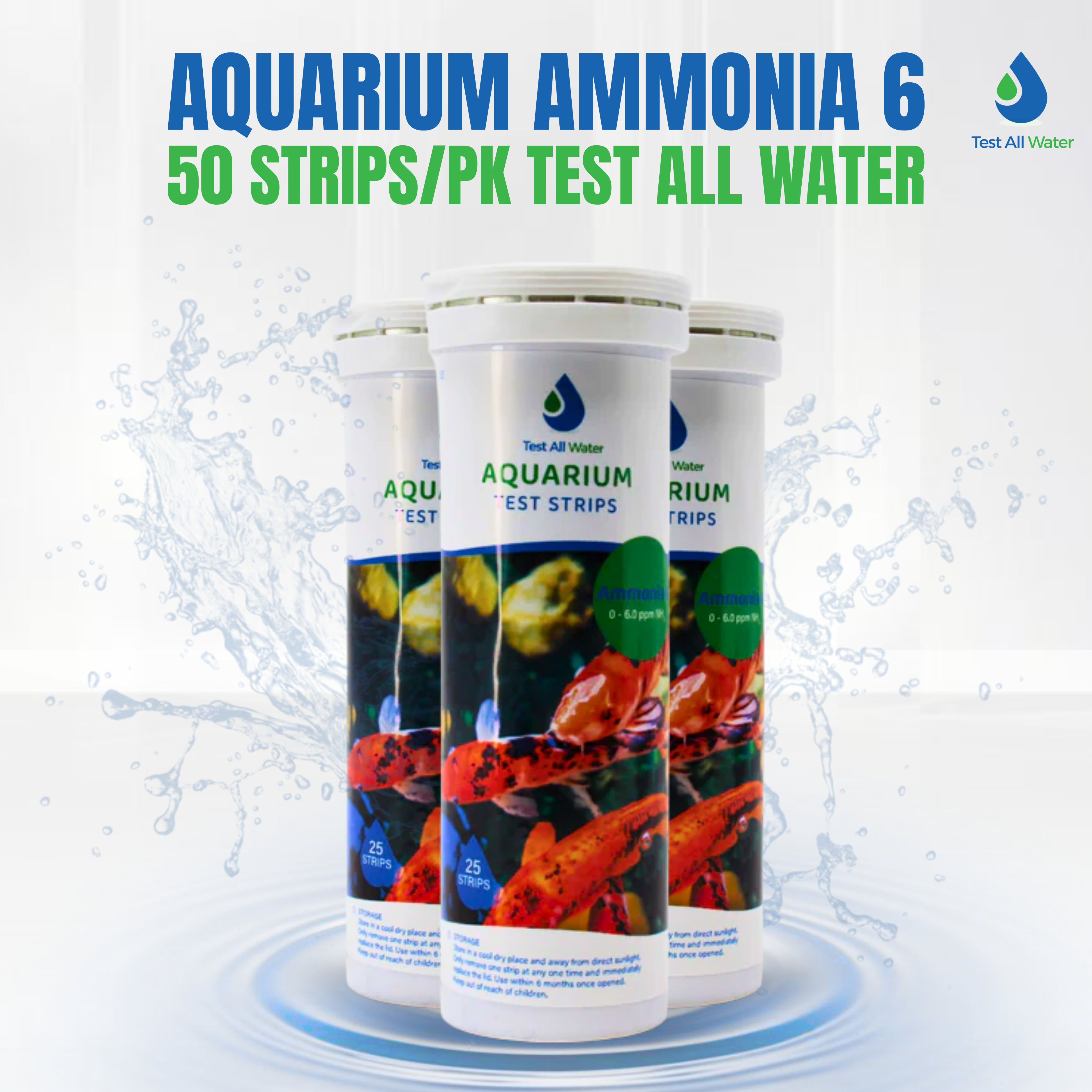 Aquarium Ammonia 6, 50 strips/pk Test All Water
