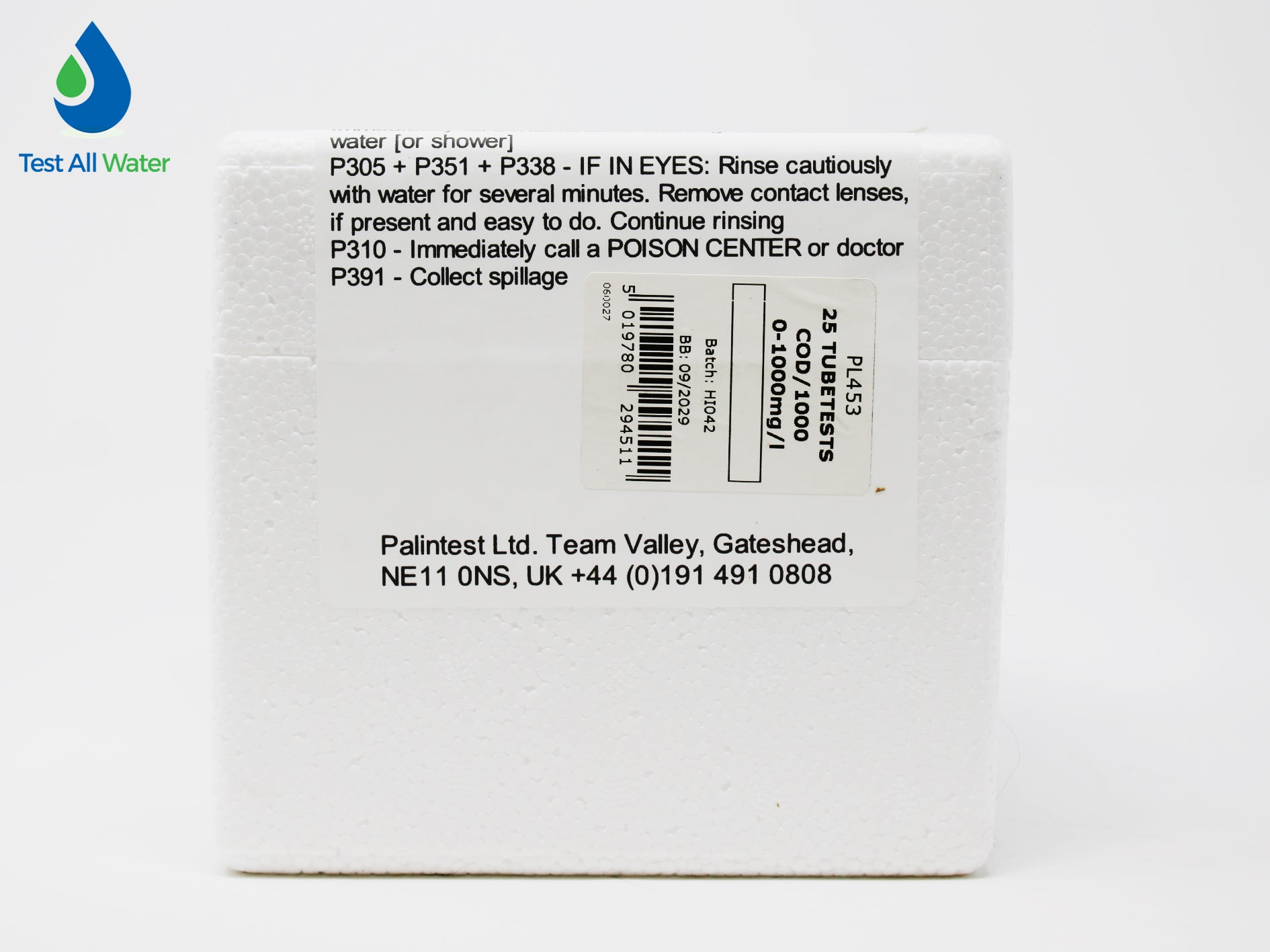 Palintest COD/1000 0-1000 mg/L O2 Tubetests