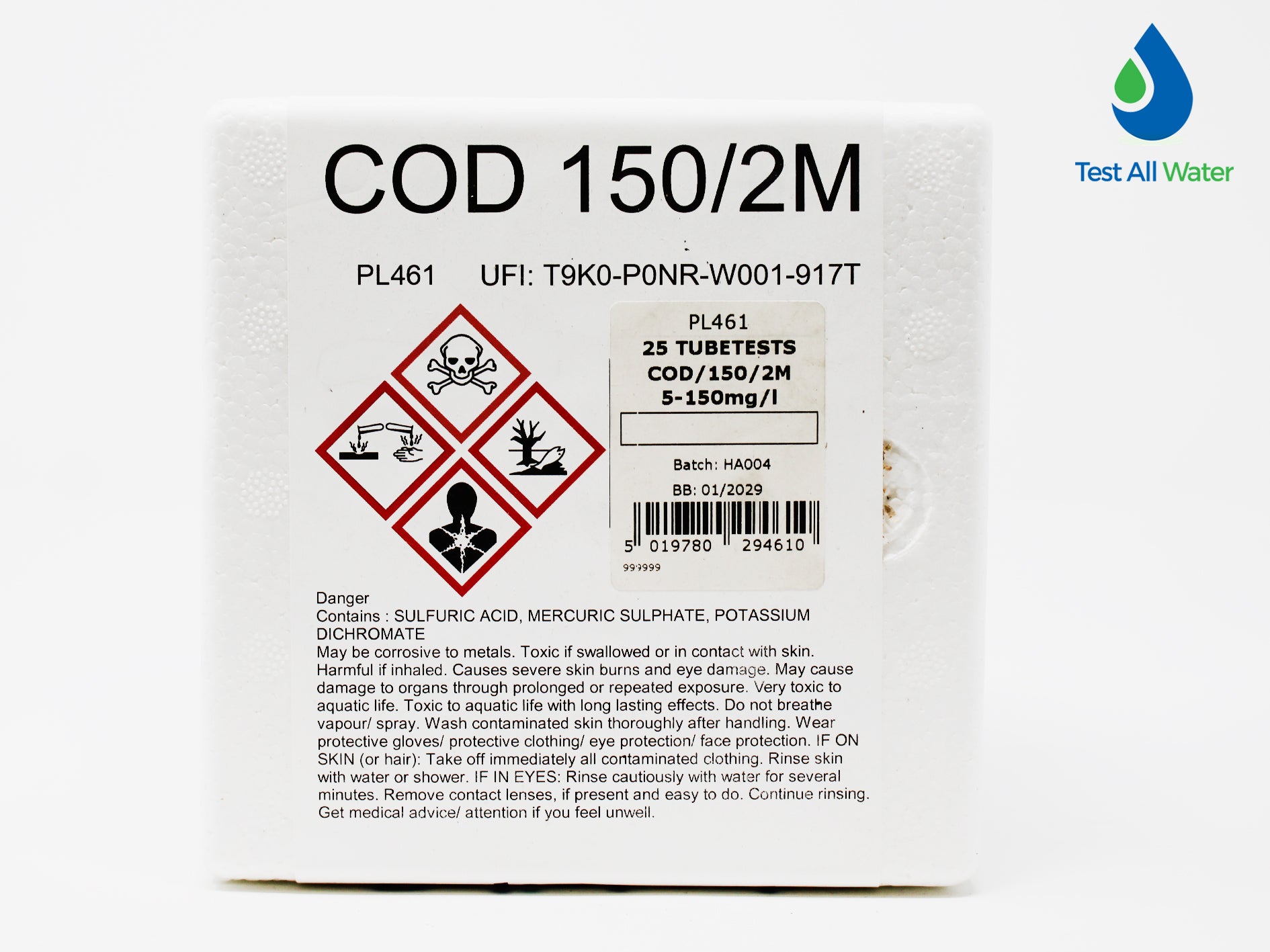 Palintest COD/150/2M 0-150 mg/L O2 Tubetests