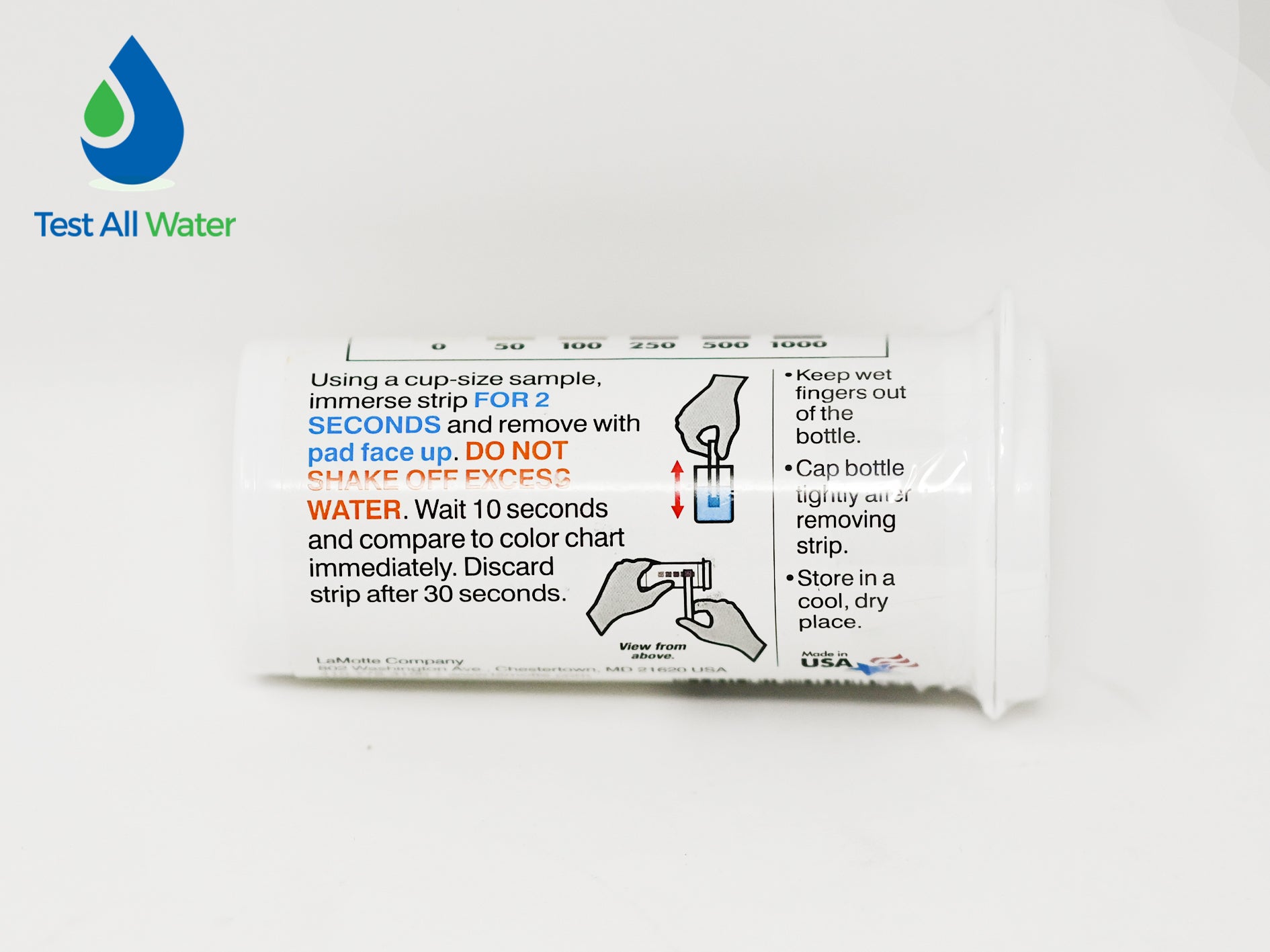 La Motte Peracetic Acid Test Strips - Low Range 0-50 Expired 06/26