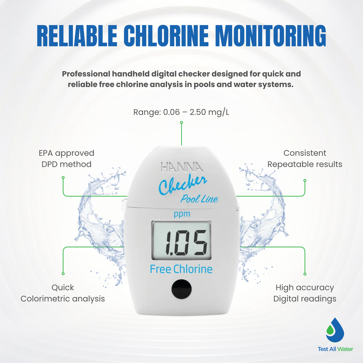 Hanna Instruments HI-7014 Free Chlorine Checker Clearance Item