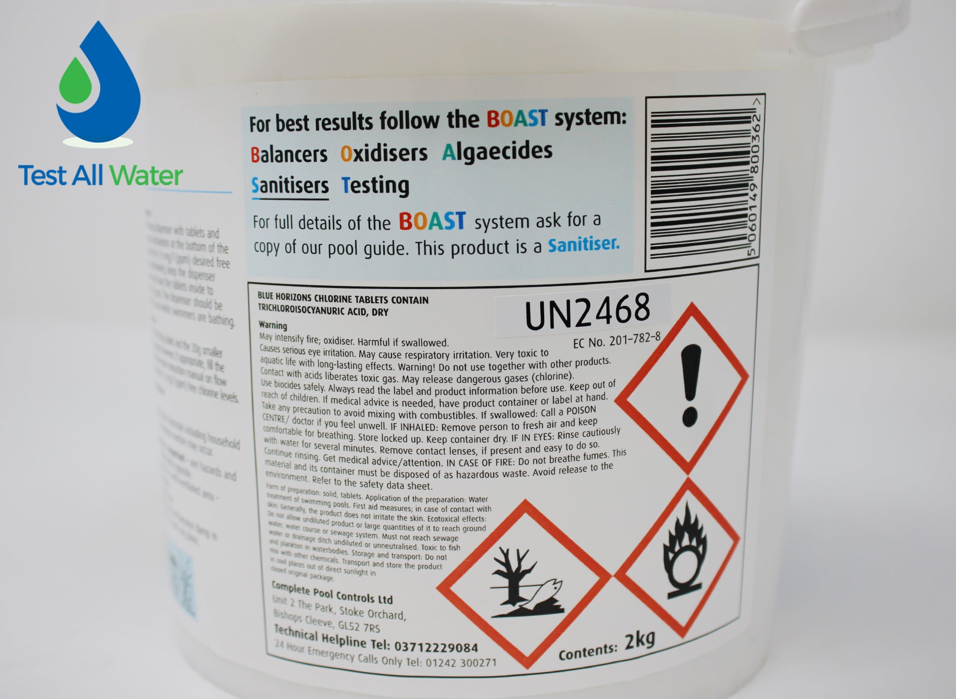 Blue Horizons 200g Large Stabilised Chlorine Tablets 2kg - Use CLTAB2002OL as alternative