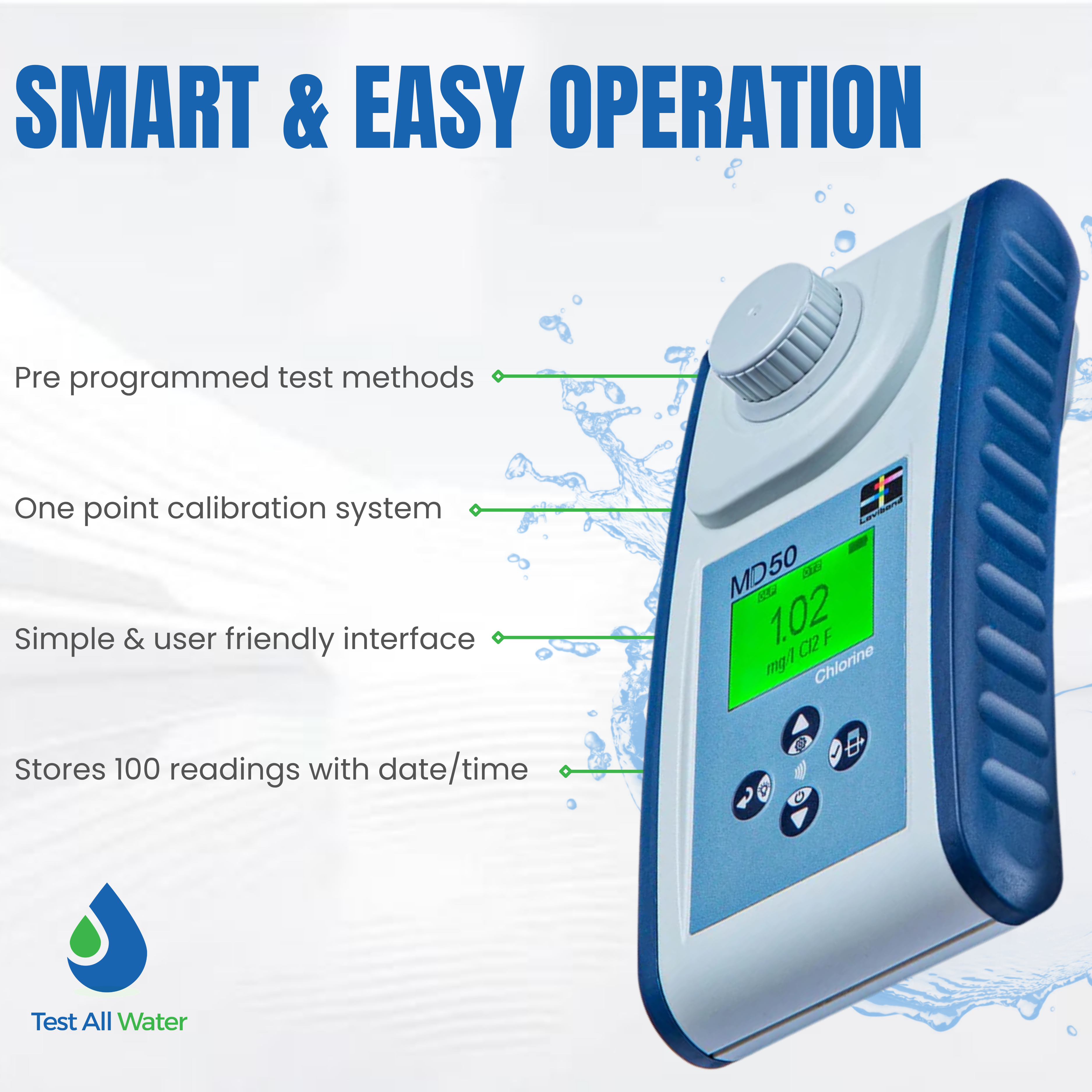Lovibond MD50 Chlorine Dioxide Photometer with Tablet Reagents