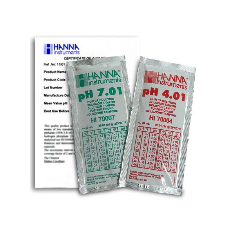 Hanna Instruments HI-77400C pH Combination Buffer Solution Kit 4.01 & 7.01 with Certificate of Analysis
