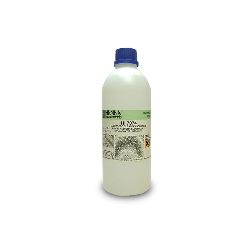 Hanna Instruments HI-7074L Electrode Cleaning Solution for Inorganic Substances, 500 mL bottle