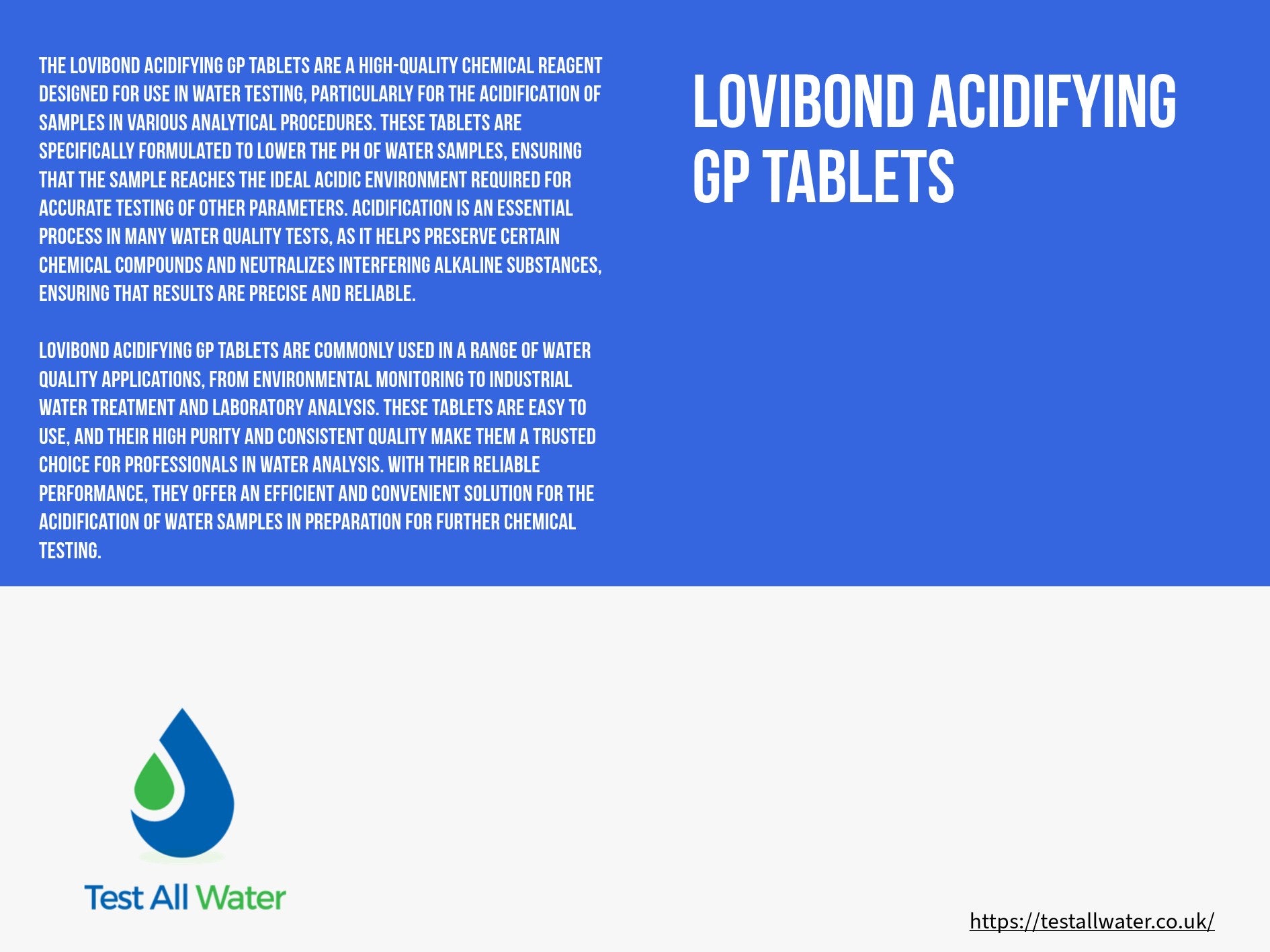 Lovibond Acidifying GP Tablets