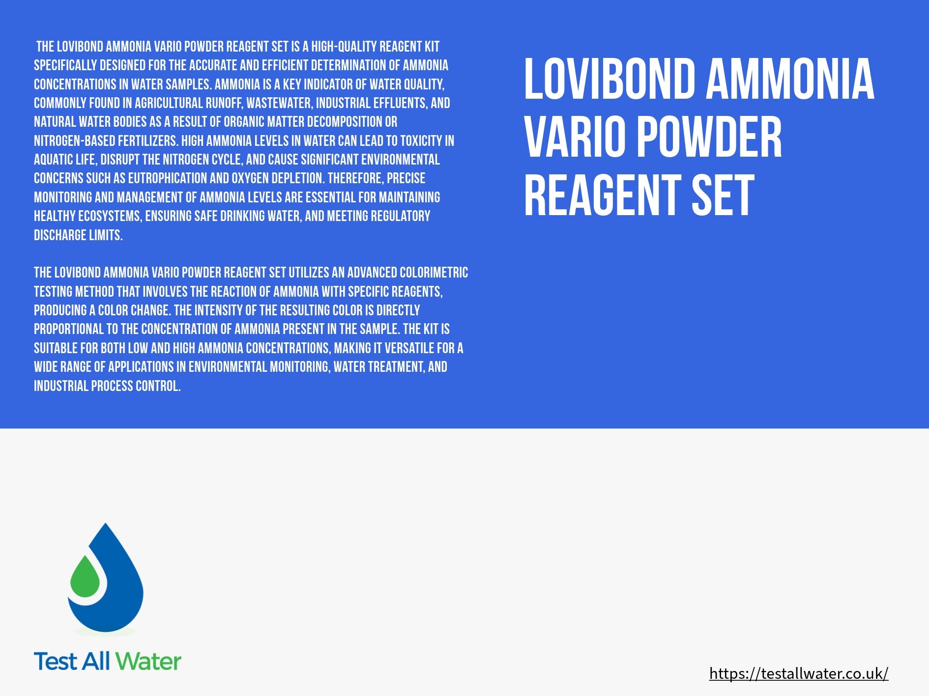 Lovibond Ammonia Vario Powder Reagent Set