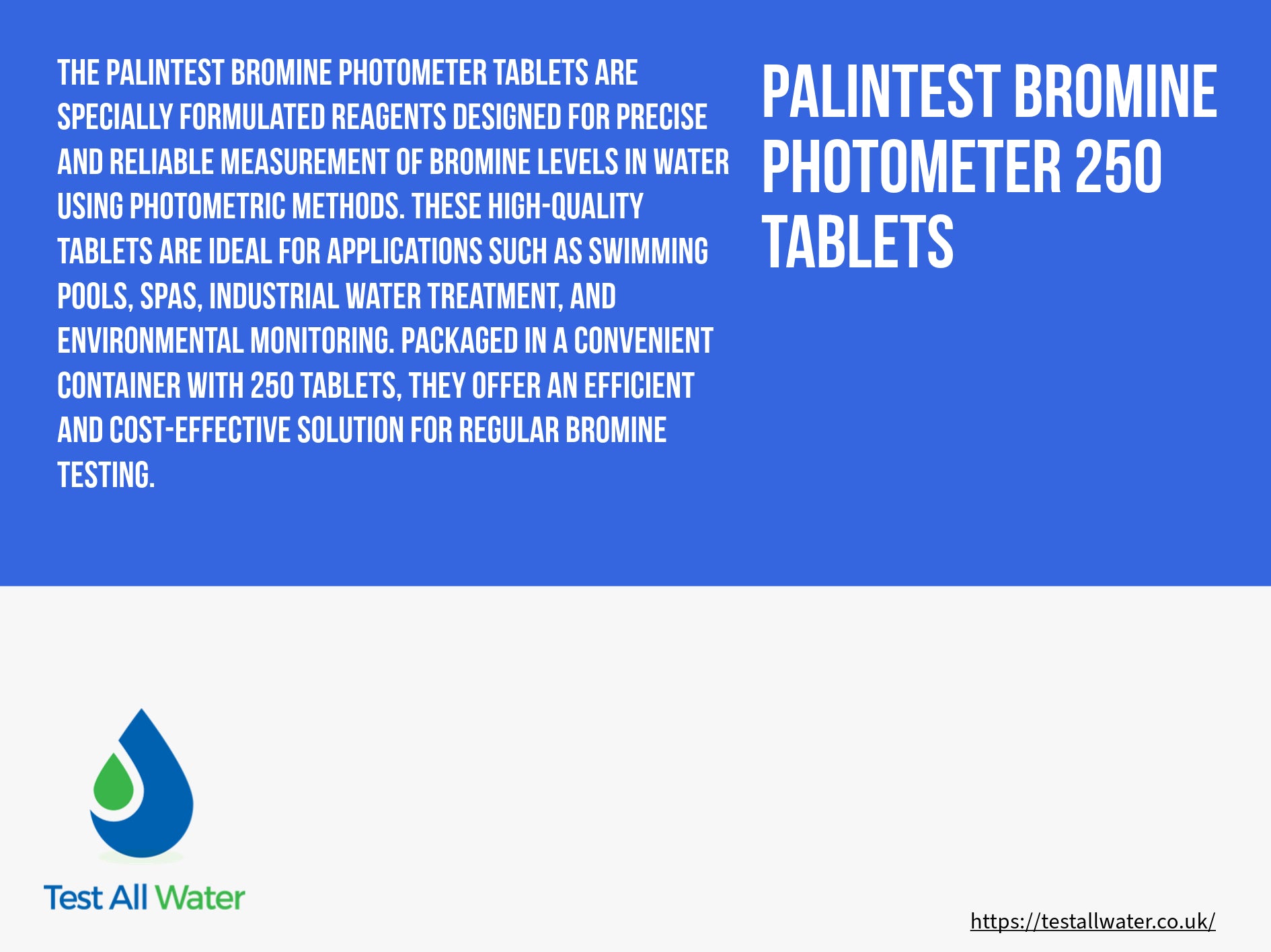 Palintest Bromine Photometer 250 Tablets