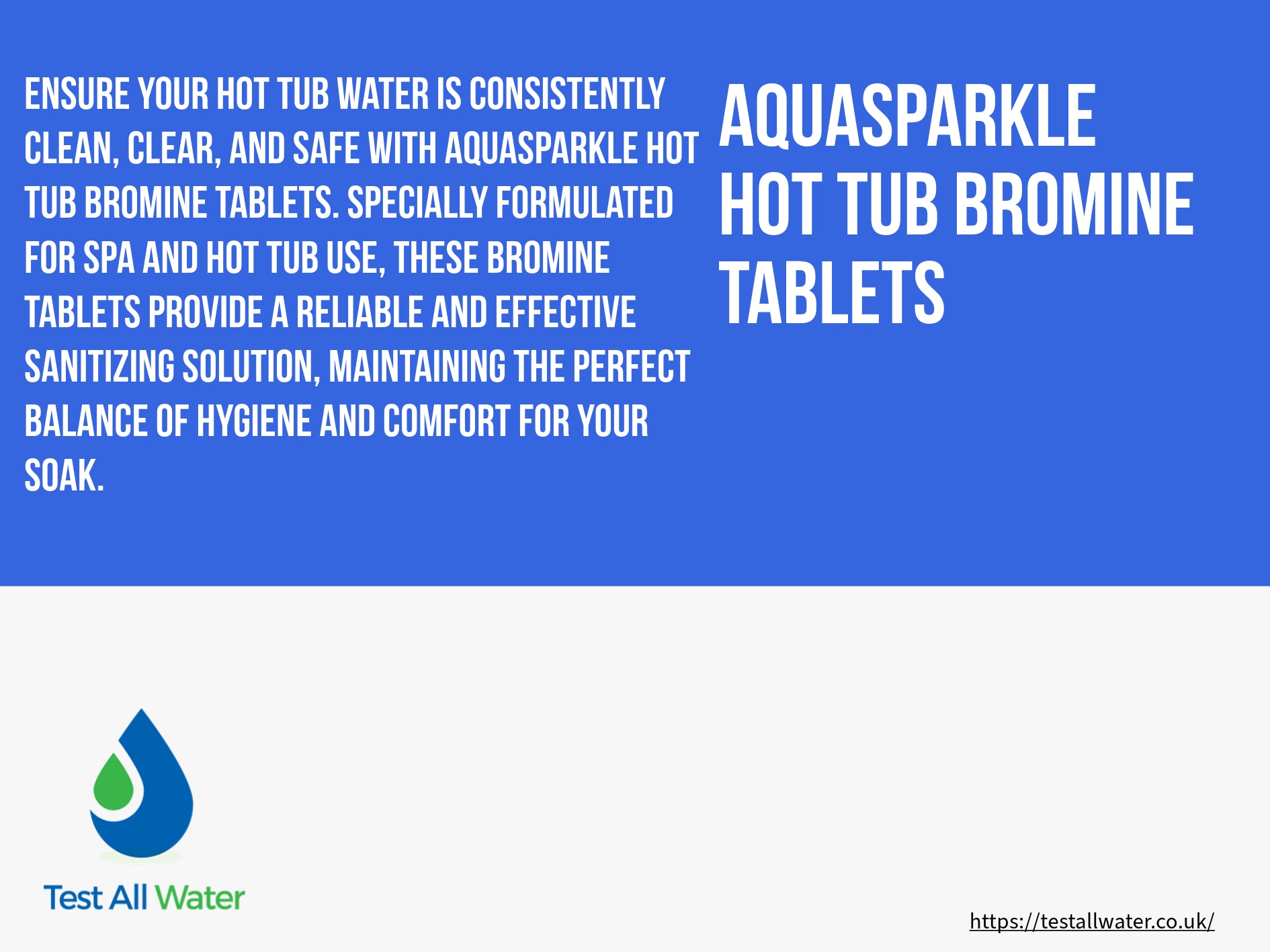 AquaSparkle Bromine Tablets (Use Test All Water BRTAB01OL as alternative)