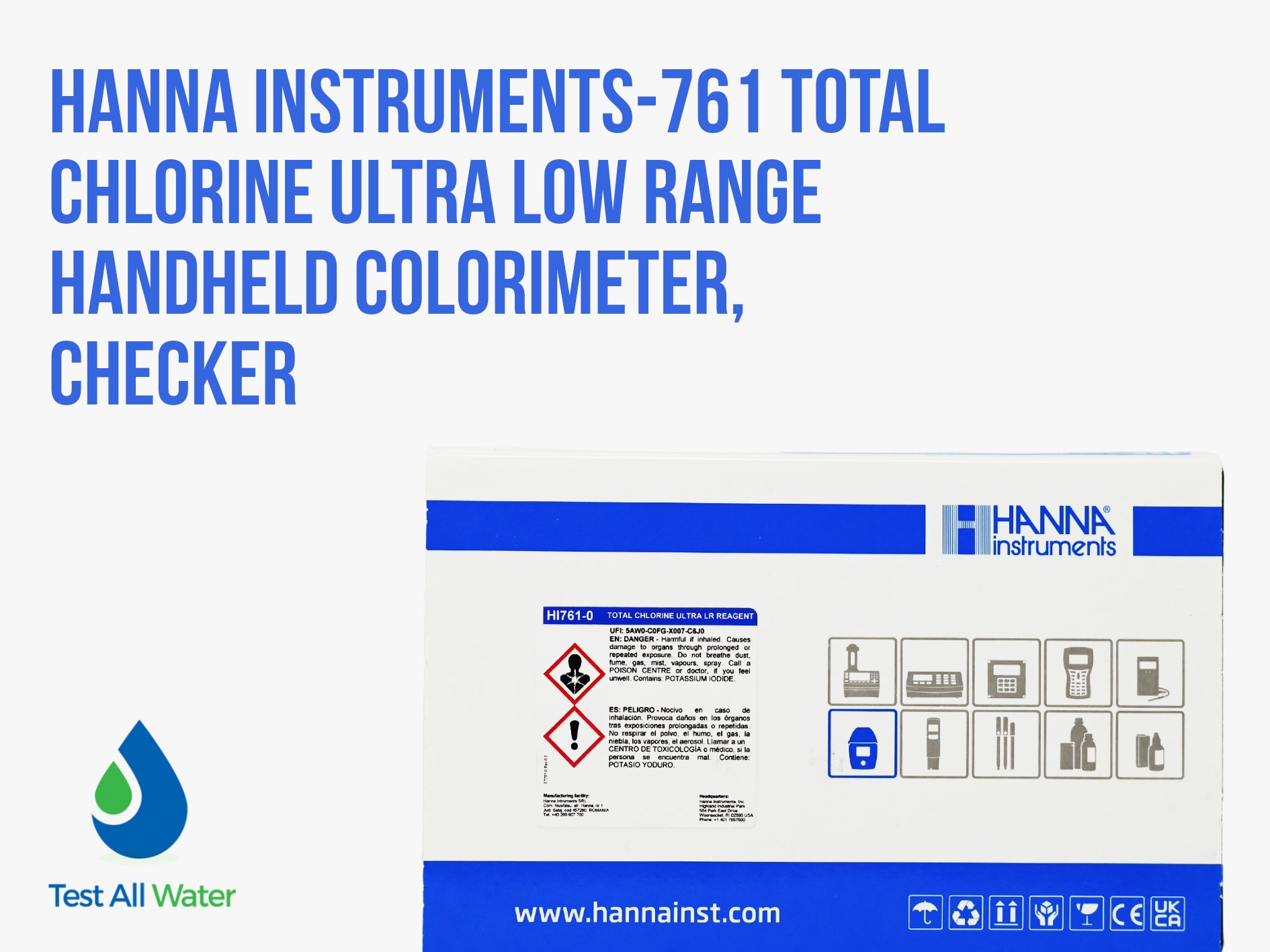 Hanna Instruments-761 Total Chlorine Ultra Low Range Handheld Colorimeter, Checker HC