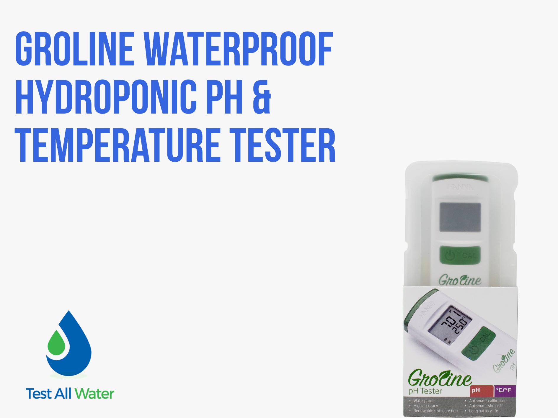 Hanna Instruments-98118 GroLine Waterproof Hydroponic pH & Temperature Tester
