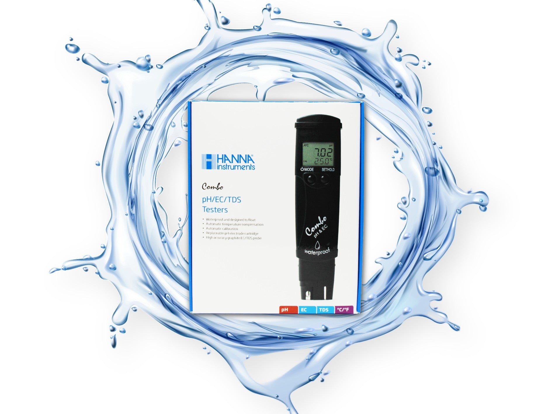 Hanna Instruments Pocket EC/TDS and pH Tester, High Range