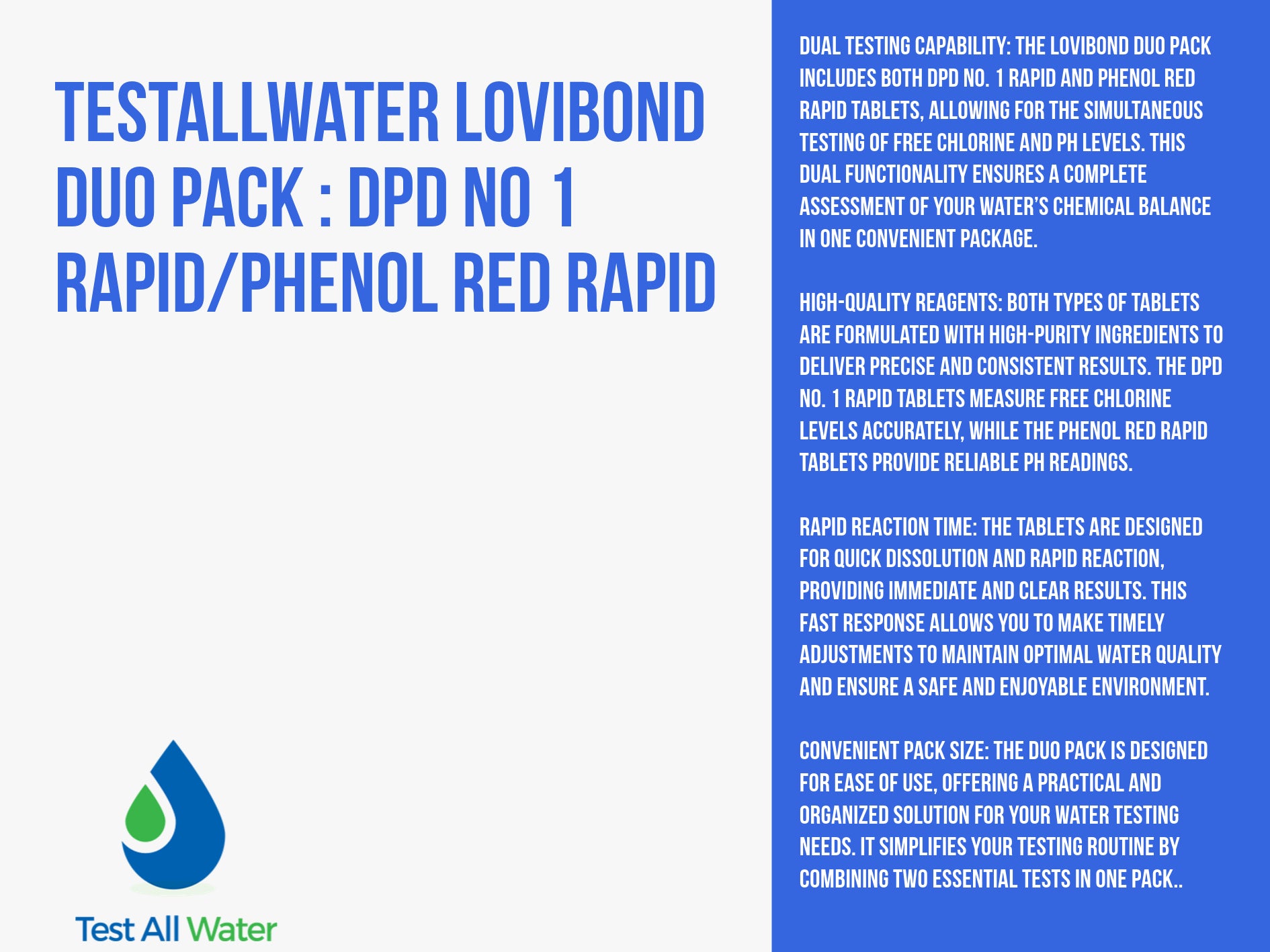 Lovibond Duo Pack : DPD No 1 Rapid/Phenol Red Rapid