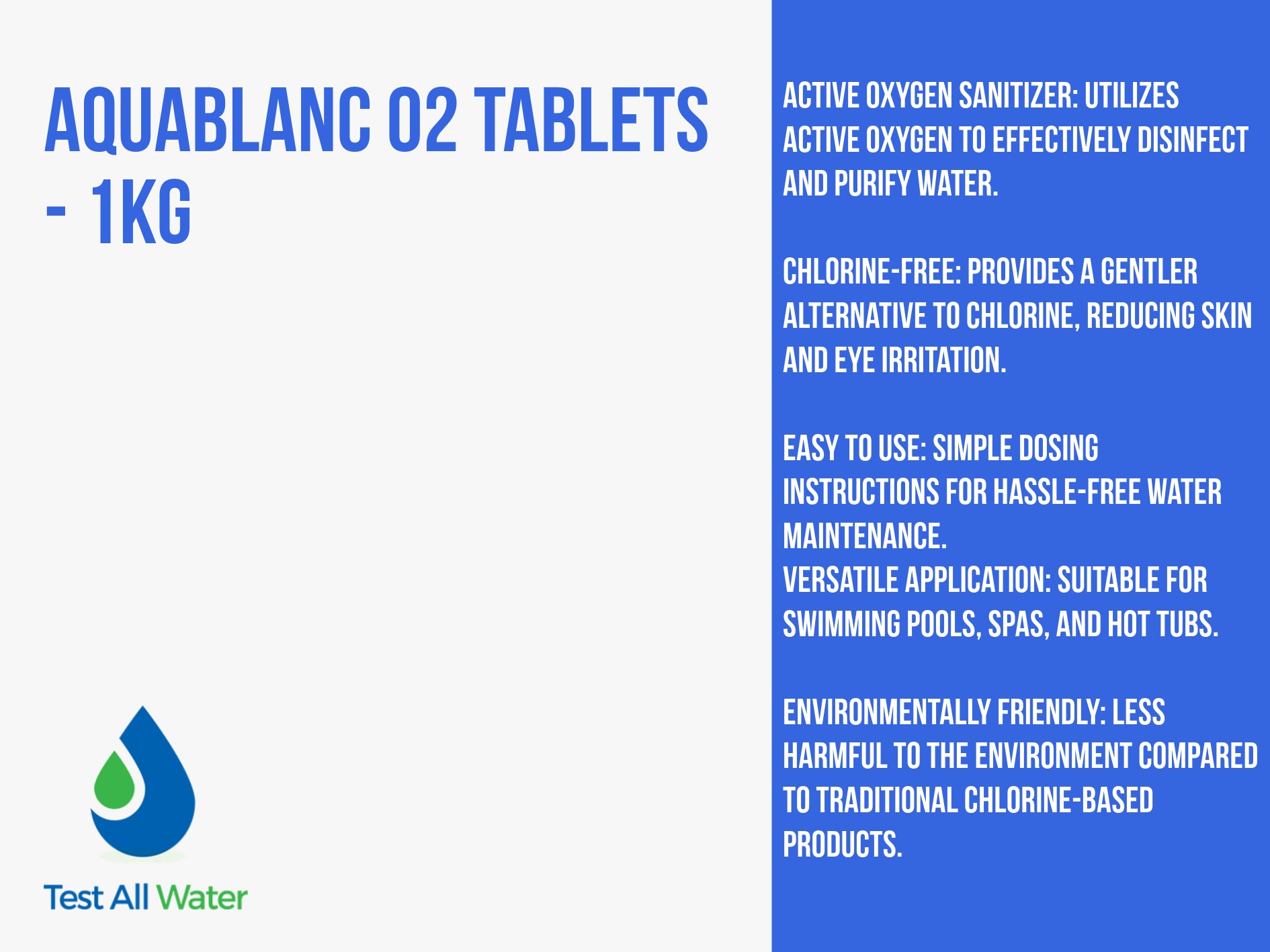 Aquablanc O2 Tablets - 1kg