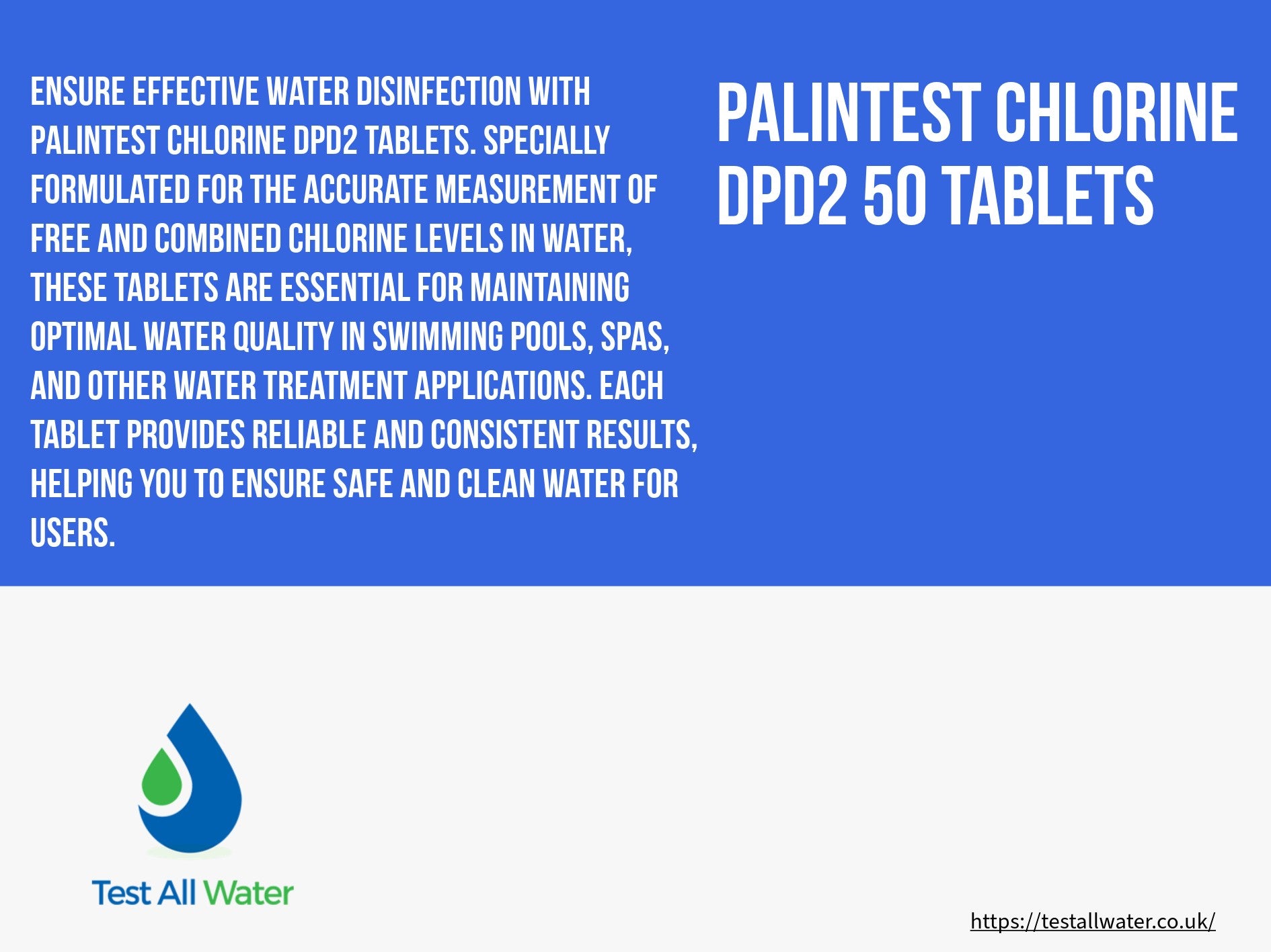 Palintest Chlorine DPD2 50 Tablets