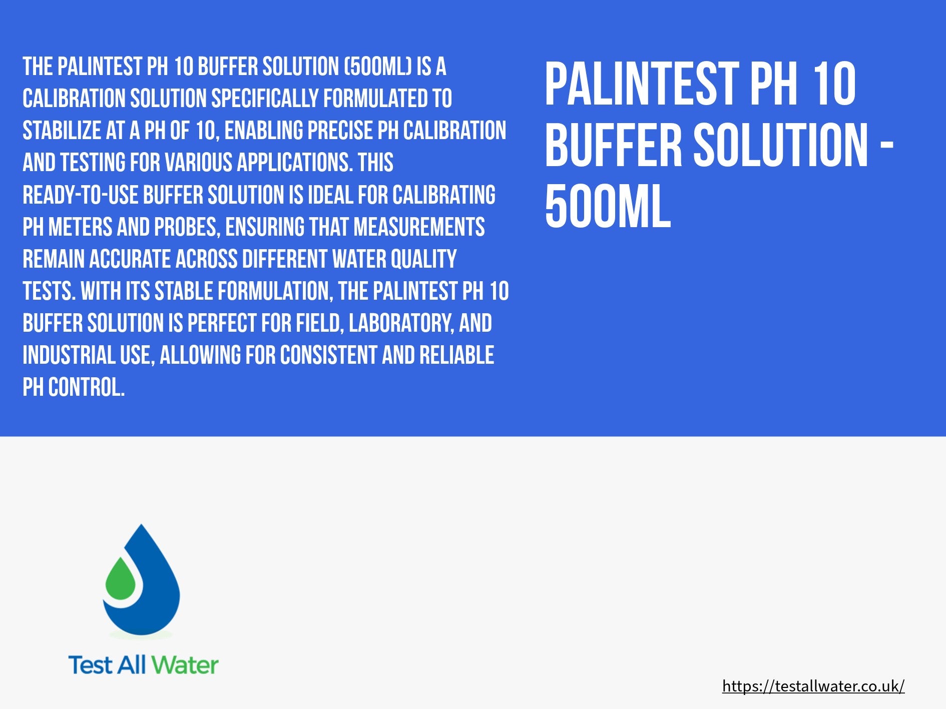Palintest pH 10 Buffer Solution - 500ml