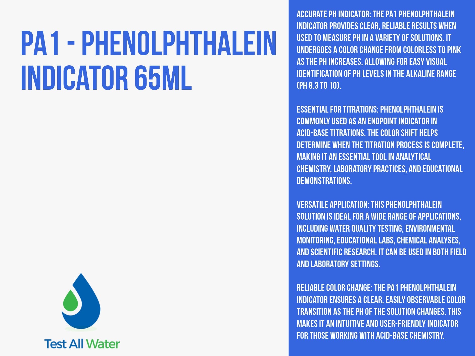 Phenolphthalein Indicator 65ml