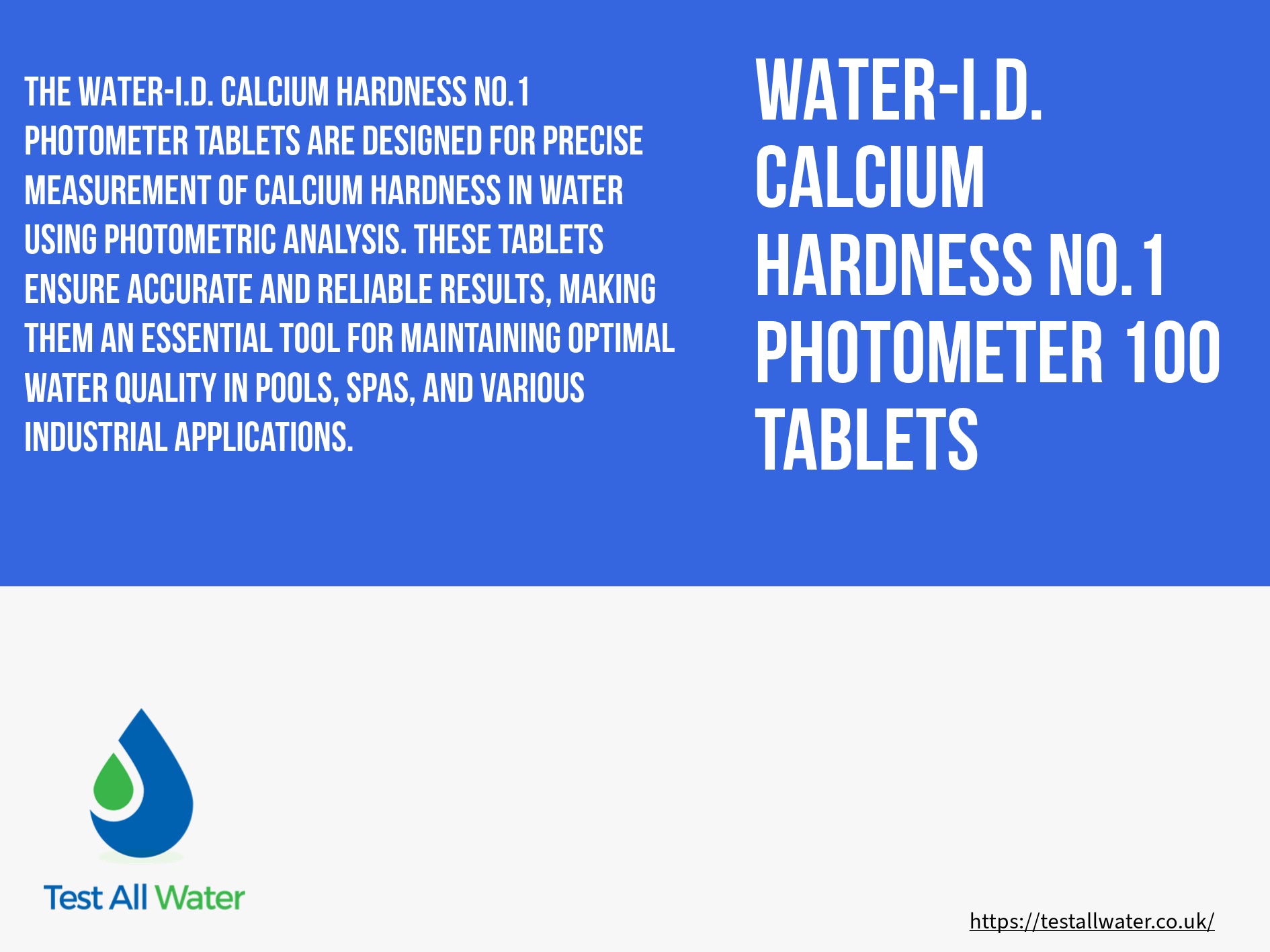 PoolLab Calcium Hardness No.1 Photometer 100 Tablets