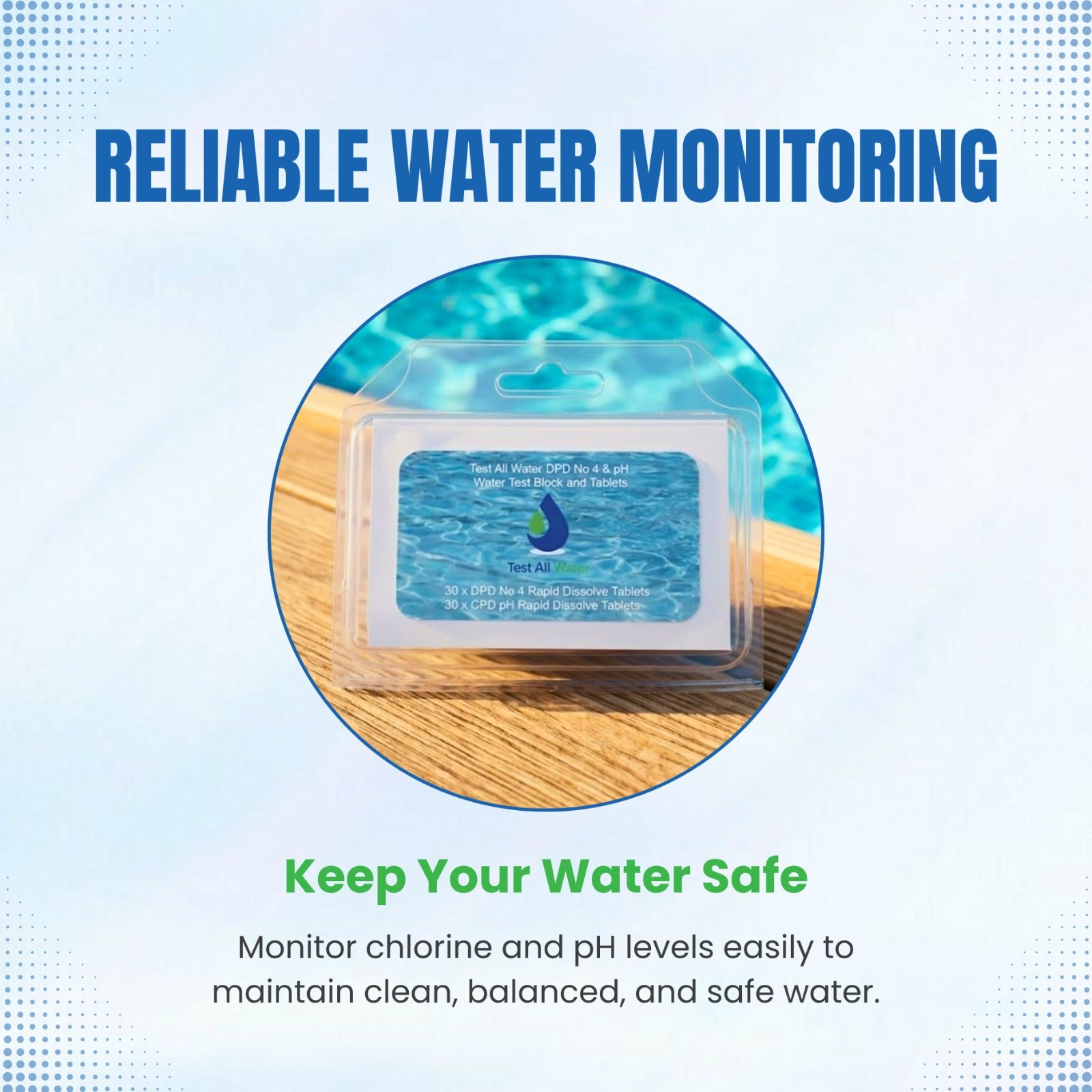 Test All Water DPD No 4 & pH Water Test Block and Tablets