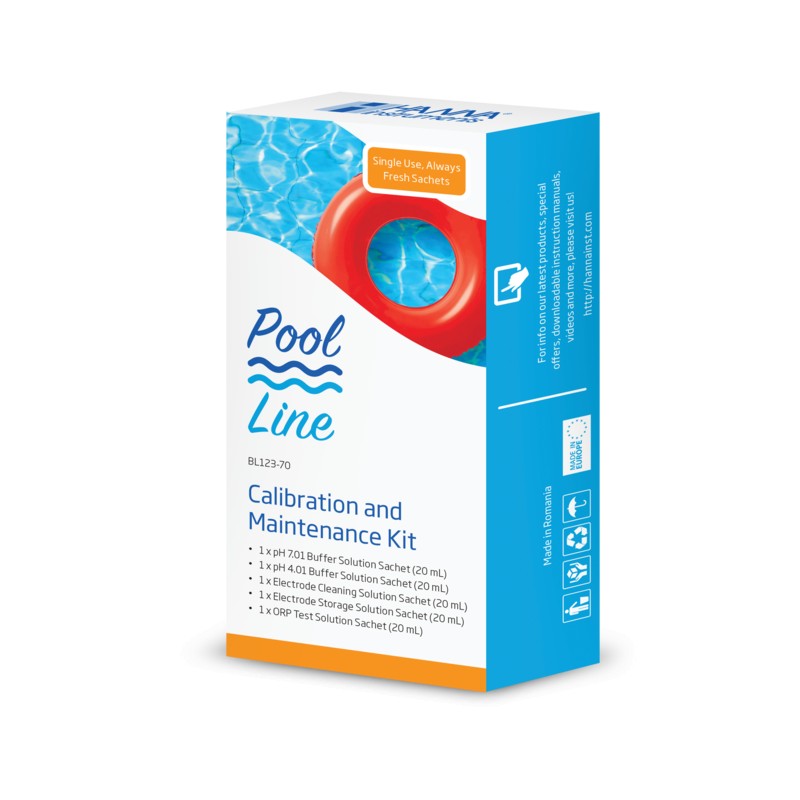 Hanna Instruments BL-123-70-30 Swimming Pool and Spa Maintenance and Calibration Kit x 30 packs - pH and ORP