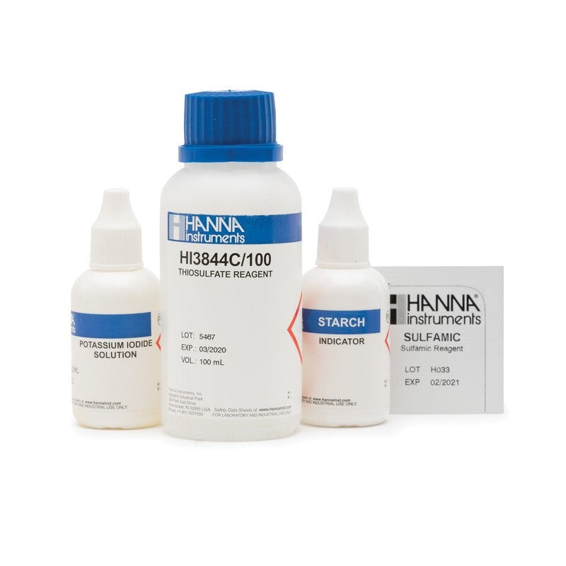 Hanna Instruments HI-38023-100 Chlorine, total, extended range, Iodometric method, Reagent kit