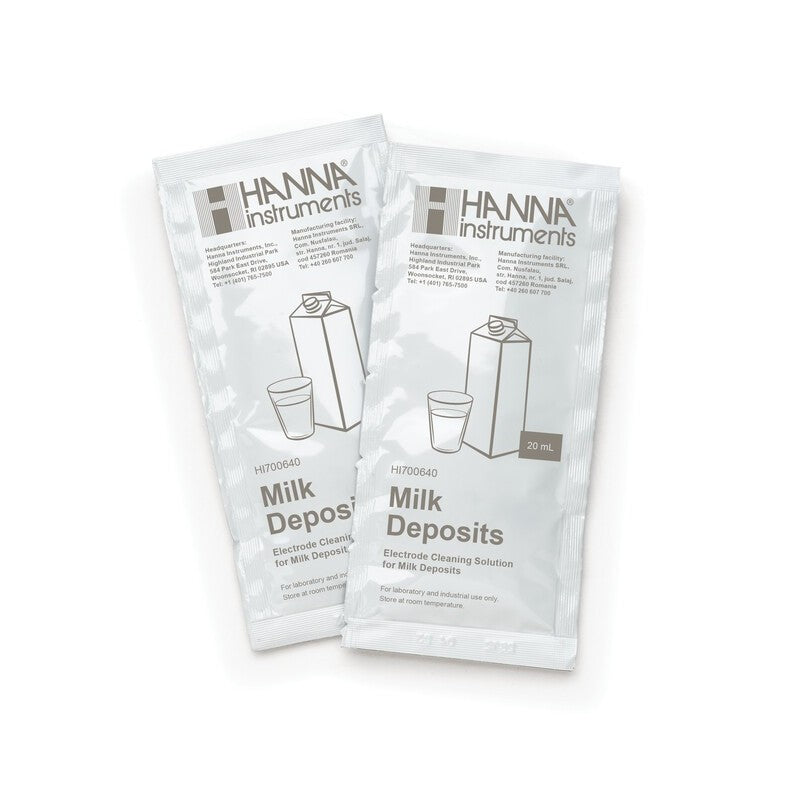 Hanna Instruments HI-700640P Cleaning Solution for Milk Deposits, 25 x 20 mL sachets