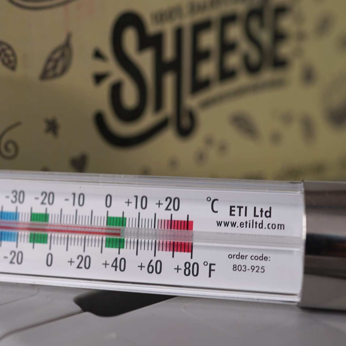 Clear Spirit-Filled Fridge Freezer Thermometer