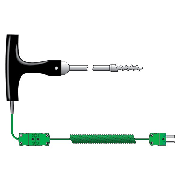 Corkscrew temperature probe