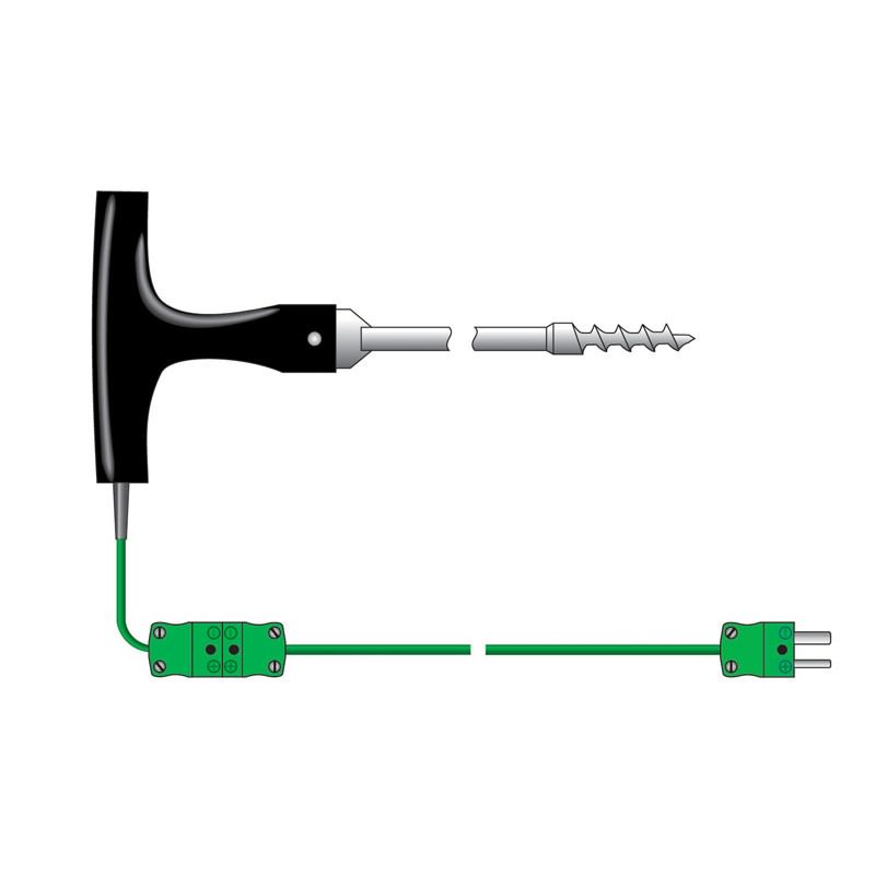 Corkscrew temperature probe