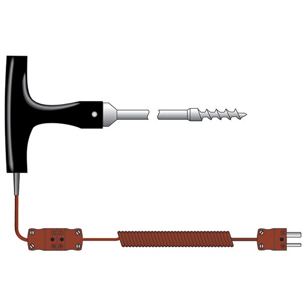 Corkscrew temperature probe