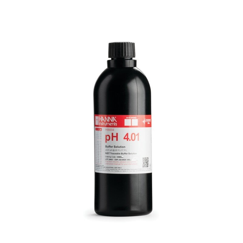 Hanna Instruments HI-8004L/C 4.01 pH Buffer Calibration Solution, 500 mL FDA bottle
