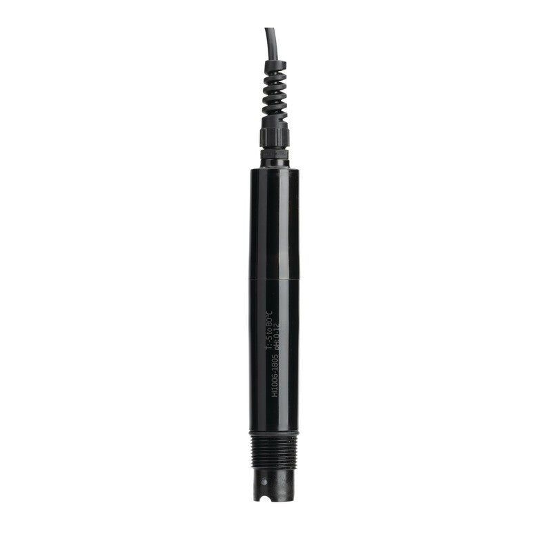 Hanna Instruments HI-1006-1805 Industrial pH/ Temperature Probe for HI-510 Controller , Flat Tip, GP Glass, PTFE Junction, 5 m cable.