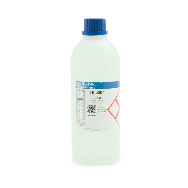 Hanna Instruments HI-5007-G pH 7.01 green Technical buffer solution, 500ml bottle with certificate