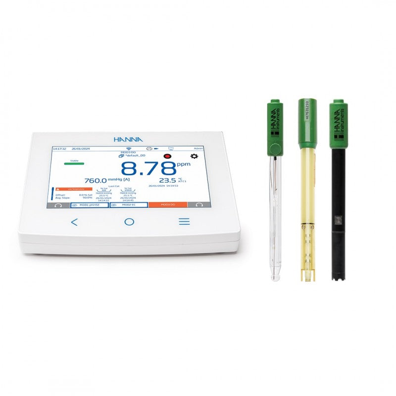Hanna Instruments HI-6553/P pH/ORP/ISE + EC + Polarographic DO Multiparameter Modular Benchtop Meter