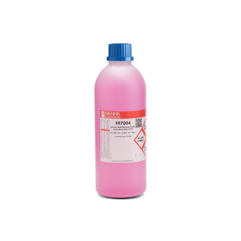 Hanna Instruments HI-7004C Red coloured Buffer solution 4.01 pH Value @25°C, 500 mL
